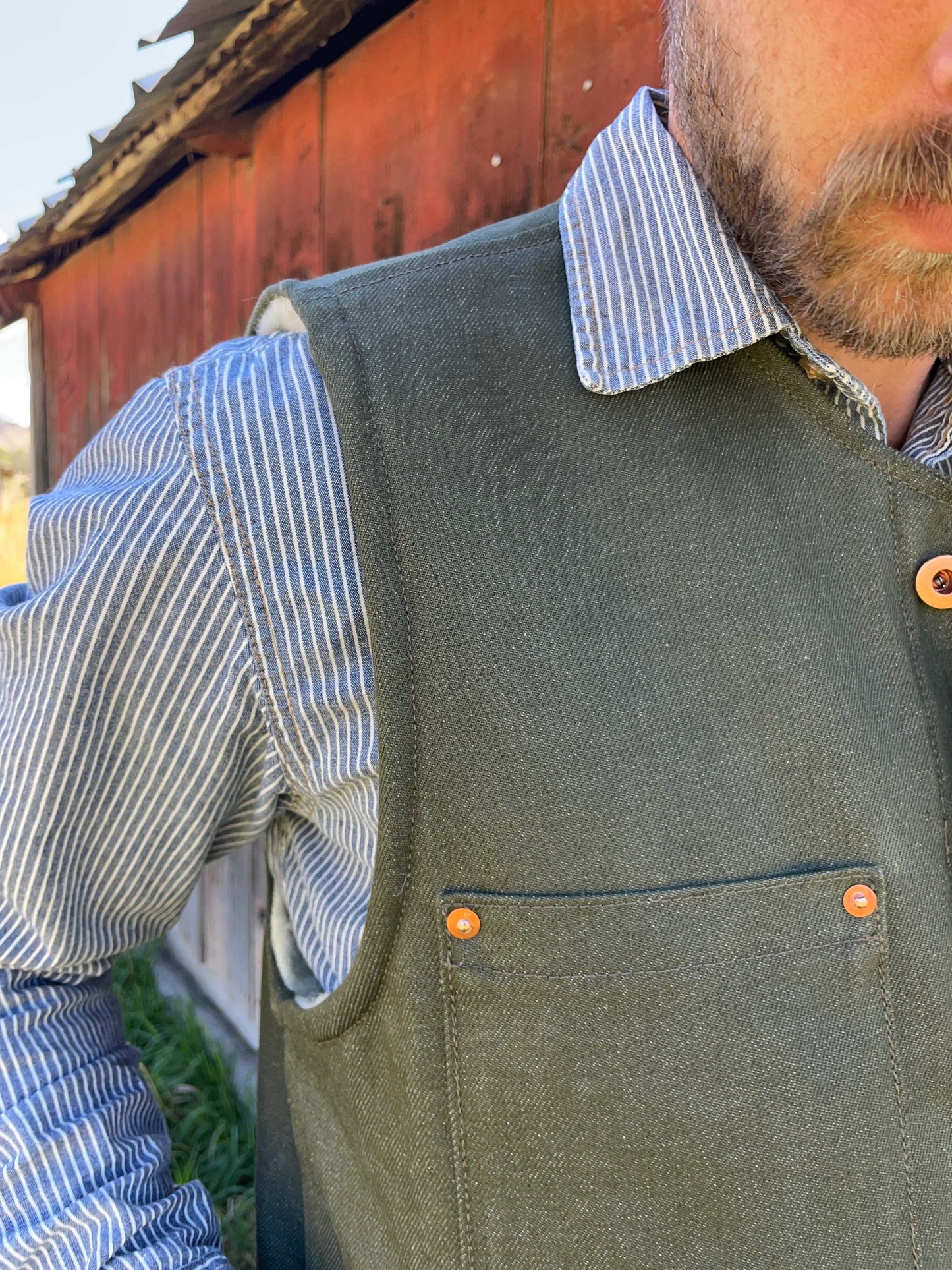 Denim+Wool Robust Vest