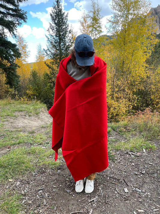 Heritage Crimson Wool Blanket